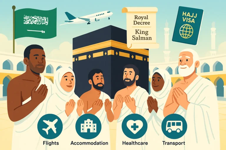 Hajj 1446 Guests Program 2025 – Saudi Arabia hosting 1,300 global pilgrims with free flights, stay, and spiritual guidance