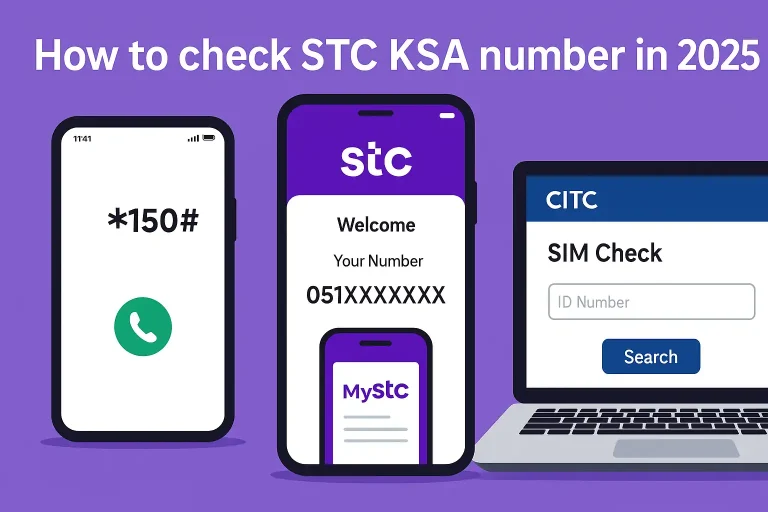 How to Check STC KSA Number – Easy 2026 Methods for SIM Users 15 How to check STC KSA number in 2025 using 150# USSD code, MySTC app, and CITC SIM check – Saudi Arabia SIM guide