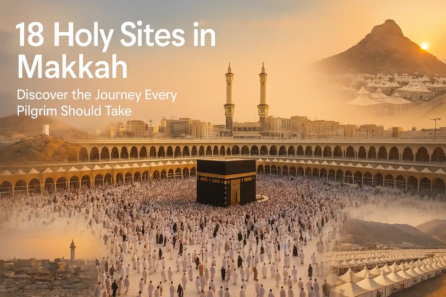 holy sites in Makkah Kaaba Masjid al-Haram Mount Arafat Mina Muzdalifah Cave of Hira Islamic landmarks Hajj Umrah Saudi Arabia