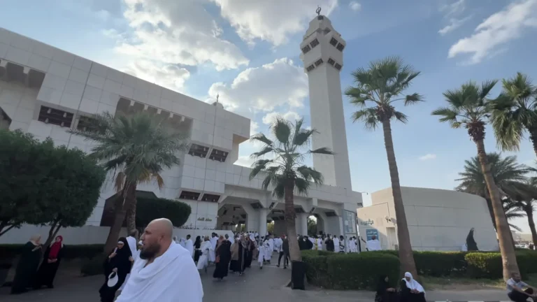 Masjid Aisha in Makkah where pilgrims enter Ihram to begin Umrah