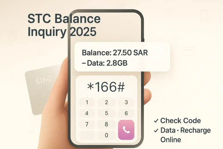 How to Inquire Balance in STC – Complete 2026 Guide 16 User checking STC balance using USSD code and MySTC app on smartphone in Saudi Arabia – 2025 guide