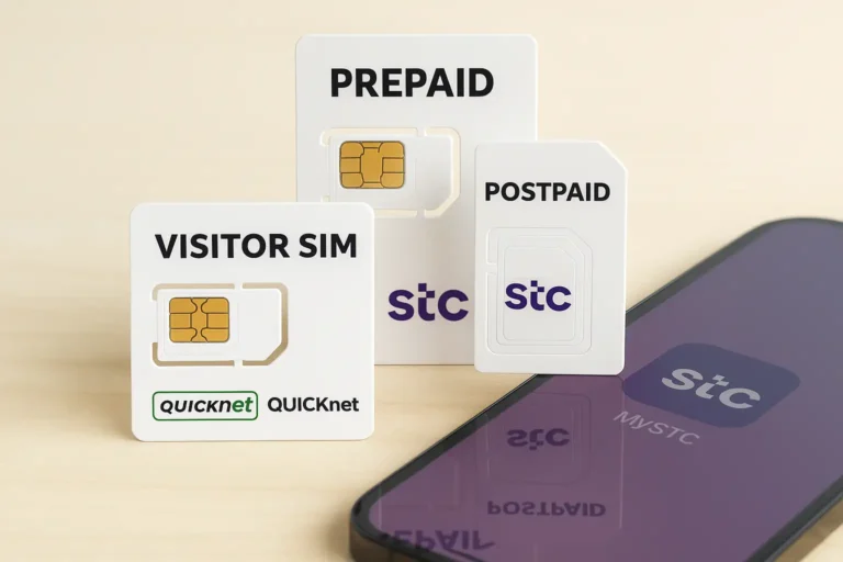 STC Data SIM Plans 2025: Prepaid, Postpaid & Visitor Packages Compared 13 STC prepaid, postpaid, and visitor Quicknet SIM cards with MySTC app for internet-only data plans in Saudi Arabia 2025