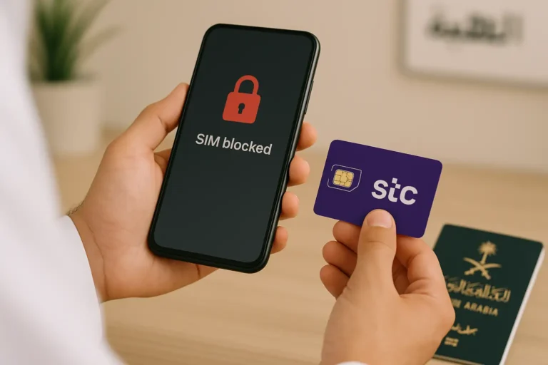 How to Get STC PUK Code in Saudi Arabia (2026 Fix Guide to Instantly Unlock SIM) 10 STC PUK code Saudi Arabia 2025 – SIM blocked screen, SIM card jacket, and Saudi passport