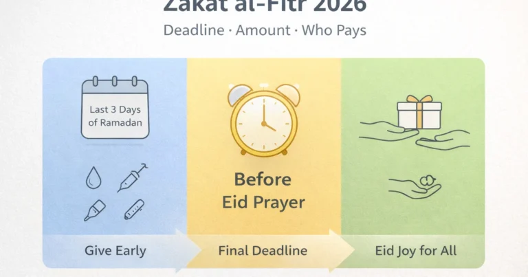 Fitrana meaning with deadline before Eid prayer, per-person family giving and Eid charity timing