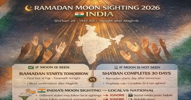 India moon sighting update with local vs national confirmation flow and rumor control tonight