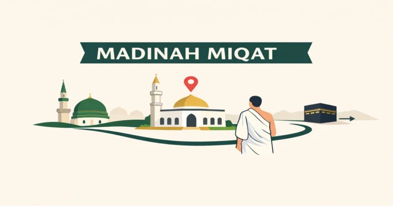 Abyar Ali miqat from Madinah guide with Masjid al-Shajarah facilities, where to enter ihram, Haramain train intention timing, and key distances from Masjid Nabawi to Makkah (2026)