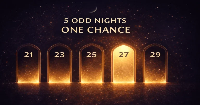 Laylatul Qadr 2026 India guide with odd nights dates (21 23 25 27 29), moon sighting shifts, Maghrib-to-Fajr night counting, dua text, sunrise sign note, and busy-person worship plan (2026)