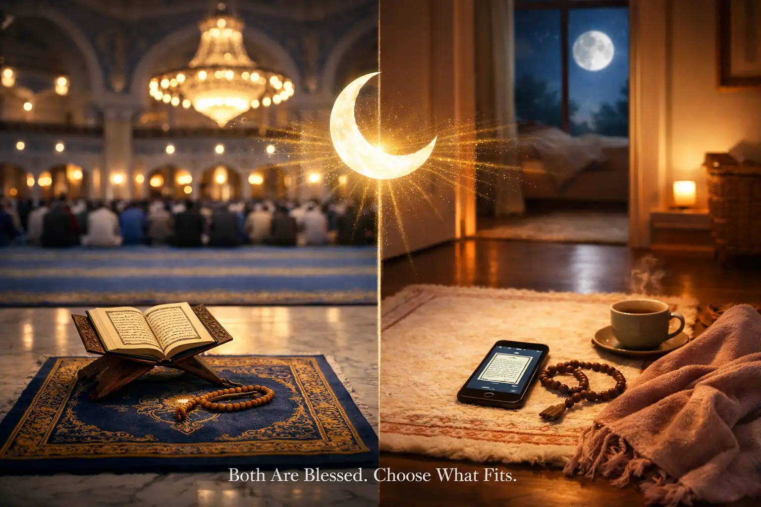Laylatul Qadr itikaf vs home comparison with mosque rules basics, women home-retreat option, Saudi masjid crowd realities, mini itikaf windows, and don’t-miss last ten nights worship plan (2026)
