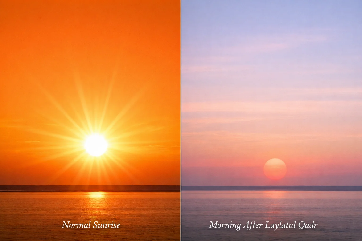Laylatul Qadr sunrise sign: Sun Without Rays (Hadith Meaning, Timing, and Common Myths) (2026) 1 Laylatul Qadr sunrise sign explained from hadith with sun without harsh rays, brass dish meaning, timing after Fajr, real-life look vs haze, and myths to ignore (2026)