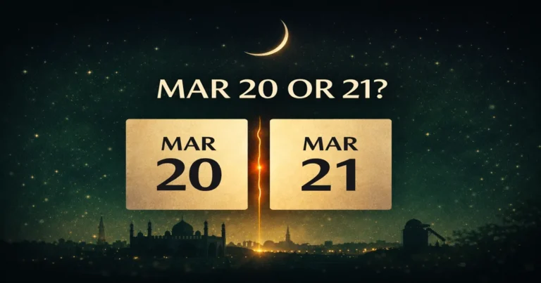 Pakistan Shawwal moon sighting guide with Ruet-e-Hilal decision timing, 1 Shawwal 1447 date scenarios, Chand Raat night, public holiday closure notes, Eid prayer basics, and Zakat al-Fitr before prayer (2026)