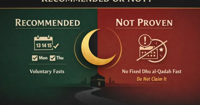 White Days 13th–15th fasting, Monday Thursday routine, qada make-up fasts, and “not proven” cautions for a sacred month (2026)