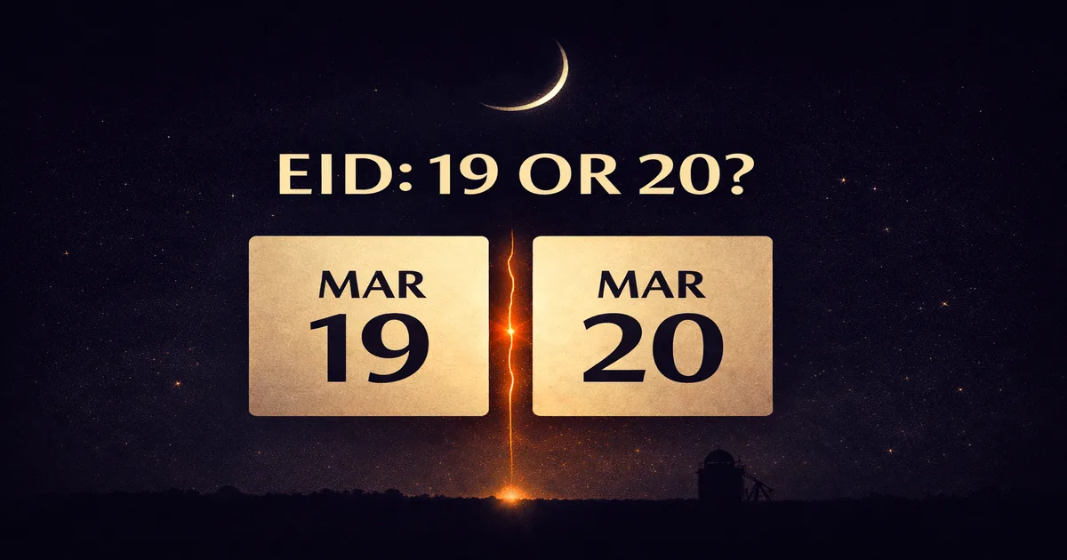Shawwal 2026 date 1 Shawwal 2026 date guide with 1 Shawwal 1447 range, March 19 vs March 20 confusion, moon sighting vs calculation, day-by-day Shawwal calendar, and country differences for Eid planning (2026)